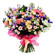 bouquet of roses, lisianthuses and alstroemerias. Perm