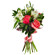 Bouquet of roses and alstroemerias with greenery. Perm